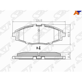 Колодки тормозные перед DAEWOO NEXIA 12-/ZAZ CHANCE 02-/CHEVROLET LANOS 05- ( для диска 236mm) SAT