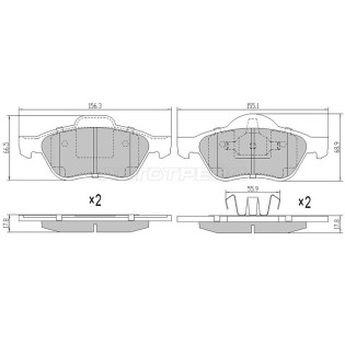 Колодки тормозные перед RENAULT CLIO 06-/MEGANE 03-09 SAT