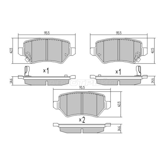 Колодки тормозные зад KIA CEED 12-/OPEL ASTRA H 05-10 SAT