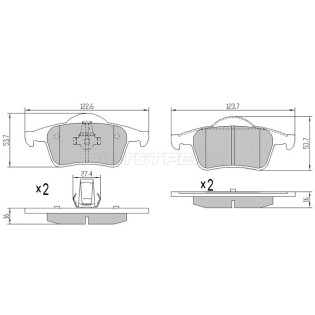 Колодки тормозные зад VOLVO S60/S80/V70/XC70 97-02 SAT