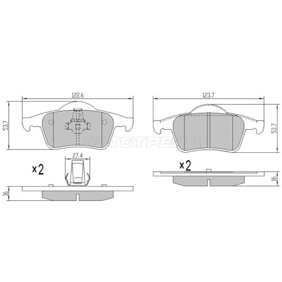 Колодки тормозные зад VOLVO S60/S80/V70/XC70 97-02 SAT