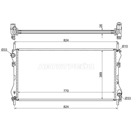 Радиатор Ford Transit 00-06 SAT