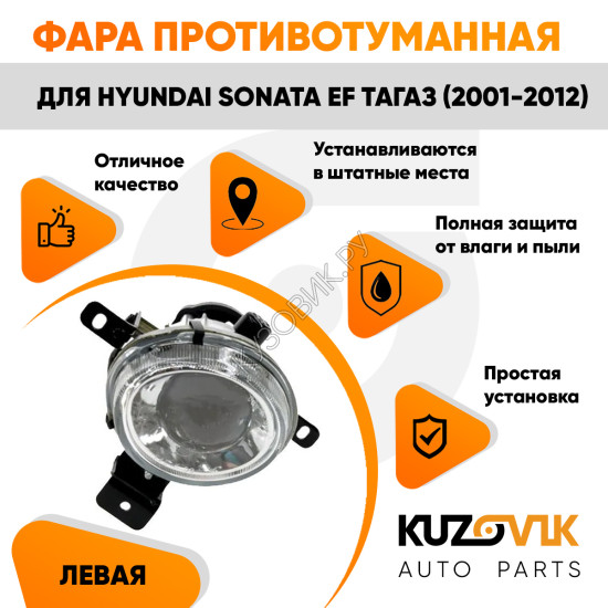 Противотуманная фара левая Hyundai Sonata EF Тагаз (2001-2012) KUZOVIK