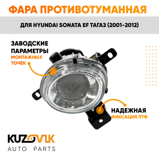 Противотуманная фара правая Hyundai Sonata EF Тагаз (2001-2012) KUZOVIK