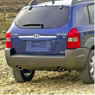 Бампер задний в цвет кузова Hyundai Tucson 1 (2004-2010) под две трубы и расширители