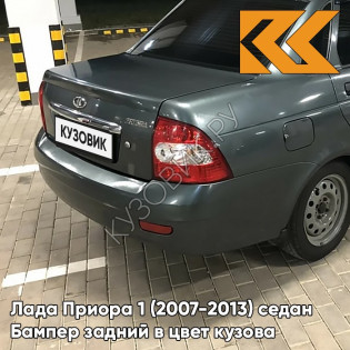 Бампер задний в цвет кузова Лада Приора 1 (2007-2013) седан 360 - Сочи - Серо-зеленый