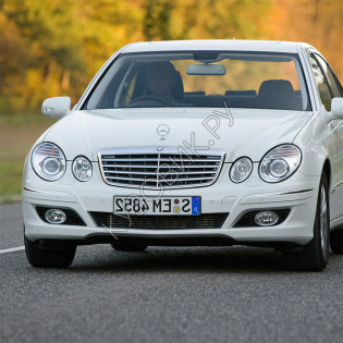 Бампер передний в цвет кузова Mercedes E-Class W211 (2006-2009) рестайлинг с омывателем и парктроником