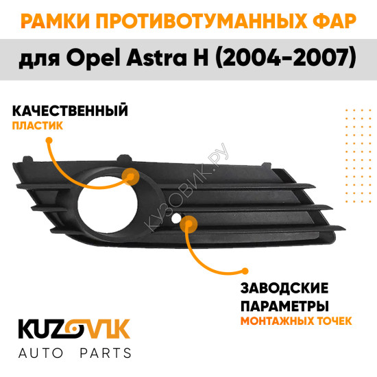 Рамка противотуманной фары правая Opel Astra H (2004-2007) дорестайлинг KUZOVIK