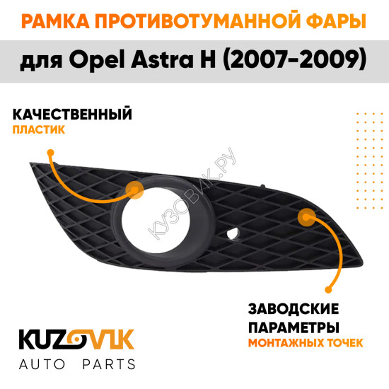 Рамка противотуманной фары правая Opel Astra H (2007-2009) рестайлинг KUZOVIK