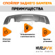 Спойлер накладка заднего бампера Renault Duster (2010-2016) серебристый KUZOVIK
