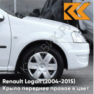 Крыло переднее правое в цвет кузова Renault Logan (2004-2015) 369 - BLANC GLACIER - Белый лед