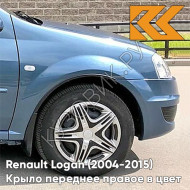Крыло переднее правое в цвет кузова Renault Logan (2004-2015) RNF - BLEU MINERAL - Синий минерал