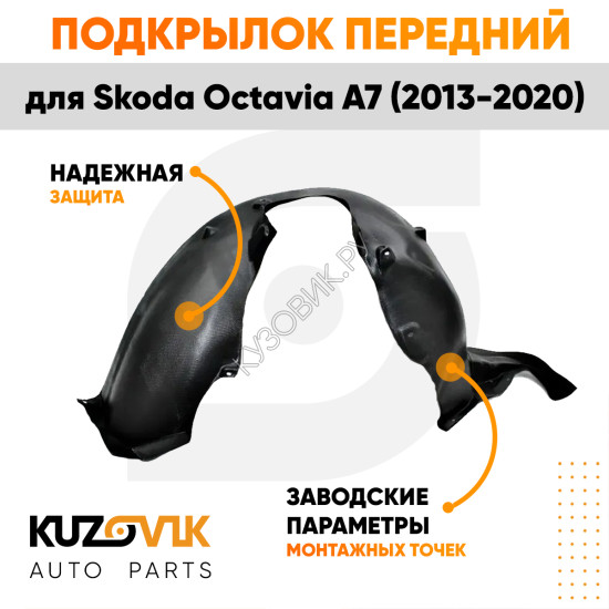Подкрылок передний левый Skoda Octavia A7 (2013-2020) KUZOVIK