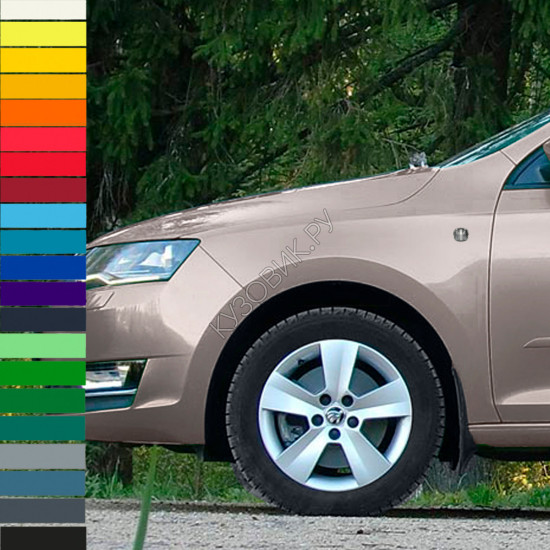 Крыло переднее левое в цвет кузова Skoda Rapid 1 (2012-2020) с отверстием под повторитель