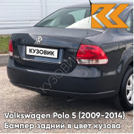 Бампер задний в цвет кузова Volkswagen Polo 5 (2009-2014) седан R4 - LD7P, KRYPTON - Серый